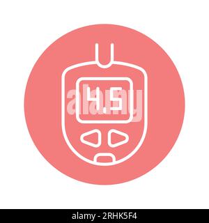 Glucometer color line icon. Isolated vector element. Outline pictogram for web page, mobile app, promo Stock Vector