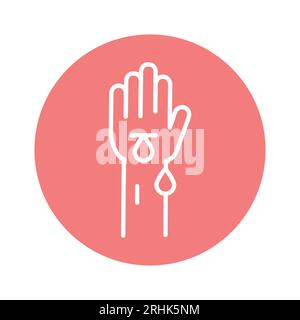 Poor wound healing color line icon. Isolated vector element. Outline pictogram for web page, mobile app, promo Stock Vector