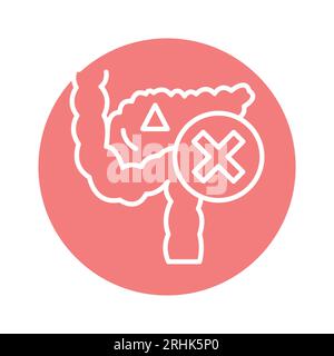 Pancreas color line icon. Isolated vector element. Outline pictogram for web page, mobile app, promo Stock Vector