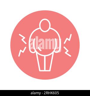 Obesity color line icon. Isolated vector element. Outline pictogram for web page, mobile app, promo Stock Vector