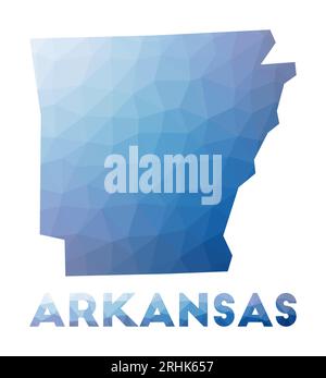Low Poly Map of Arkansas State (USA). Polygonal Shape Vector ...