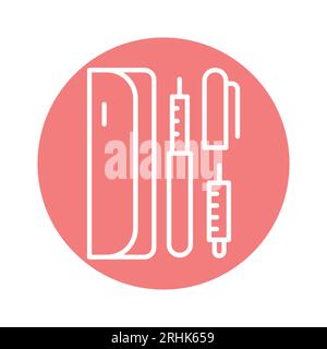 Syringe pen color line icon. Isolated vector element. Outline pictogram for web page, mobile app, promo Stock Vector