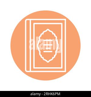 Koran book line color icon. Isolated vector element. Outline pictogram for web page, mobile app, promo Stock Vector