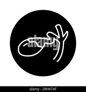 Human organ gall bladder color line icon. Isolated vector element. Outline pictogram for web page, mobile app, promo Stock Vector