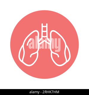Human organ lungs color line icon. Isolated vector element. Outline pictogram for web page, mobile app, promo Stock Vector