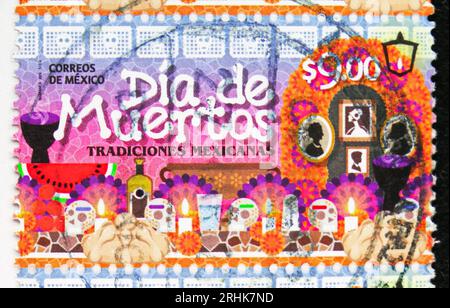 MOSCOW, RUSSIA - JUNE 8 2023: Postage stamp printed in Mexico shows Mexican traditions, circa 2015 Stock Photo