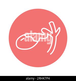 Human organ gall bladder color line icon. Isolated vector element. Outline pictogram for web page, mobile app, promo Stock Vector