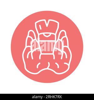 Human organs thyroid gland color line icon. Isolated vector element. Outline pictogram for web page, mobile app, promo Stock Vector