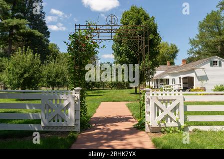 Grand Detour, Illinois - United States - August 16th, 2023: The John Deere Historical Site on a beautiful Summer afternoon. Stock Photo