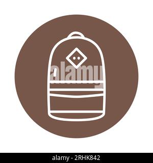 Backpack line color icon. Isolated vector element. Outline pictogram for web page, mobile app, promo Stock Vector