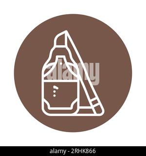 Sling bag line color icon. Isolated vector element. Outline pictogram for web page, mobile app, promo Stock Vector