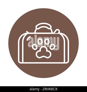 Carrier pet bag line color icon. Isolated vector element. Outline pictogram for web page, mobile app, promo Stock Vector