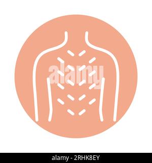 Acupuncture massage line color icon.  Physiotherapy, acupuncture, rehabilitation. Isolated vector element. Outline pictogram for web page, mobile app, Stock Vector