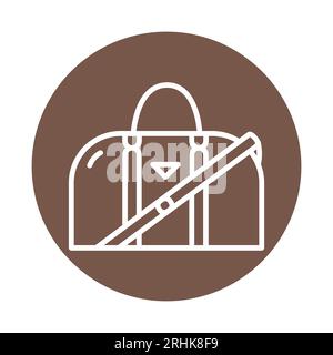 Travel bag line color icon. Isolated vector element. Outline pictogram for web page, mobile app, promo Stock Vector