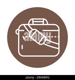Laptop bag line color icon. Isolated vector element. Outline pictogram for web page, mobile app, promo Stock Vector