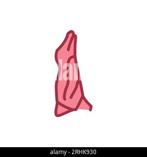 Beef carcass color line icon. Cutting meat. Pictogram for web page ...