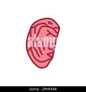 Ribeye beef steak color line icon. Cutting meat. Pictogram for web page, mobile app, promo. Stock Vector