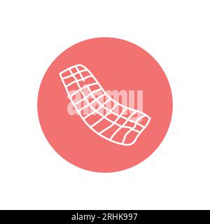 Beef ribs color line icon. Cutting meat. Pictogram for web page, mobile app, promo. Stock Vector