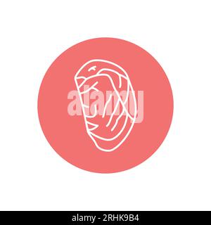 Ribeye beef steak color line icon. Cutting meat. Pictogram for web page, mobile app, promo. Stock Vector