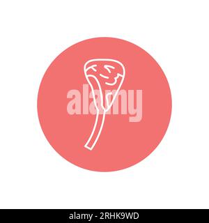 Beef tomahawk color line icon. Cutting meat. Pictogram for web page, mobile app, promo. Stock Vector