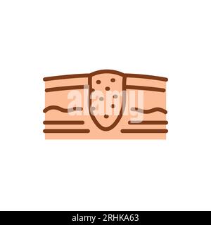 Skin cancer black line icon. Dermatology disease. Skin problem Stock Vector