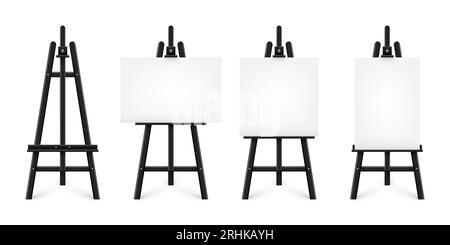 https://l450v.alamy.com/450v/2rhkayh/realistic-paint-desk-with-blank-white-canvas-black-wooden-easel-and-a-sheet-of-drawing-paper-presentation-board-on-a-tripod-artwork-mockup-2rhkayh.jpg