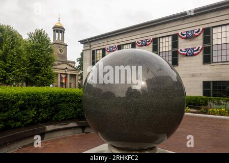 United First Parish Church, Church of the Presidents and city hall in Quincy MA Stock Photo