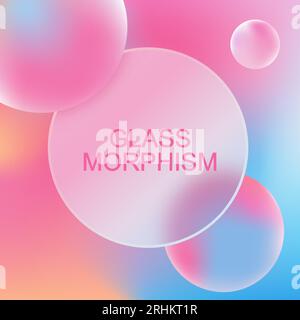 Glassmorphism effect. Transparent layout in glass morphism or glassmorphism style. Blurred card or frame. Vector illustration. Stock Vector