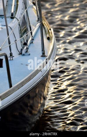 sailing  boat moored blakeney norfolk england tide out Stock Photo