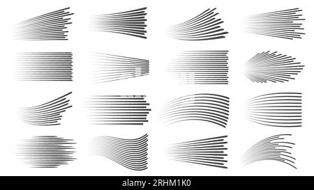 Speed lines isolated set. Comics motion lines for fast moving