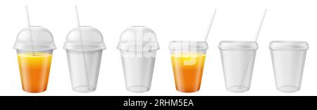 Soda Cup Template Vector 3d Realistic Paper Disposable Cups Set For  Beverages With Drinking Straw Isolated On White Background Packaging  Illustration Stock Illustration - Download Image Now - iStock