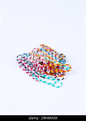 Colorful collection set of Paper Clips on white   paper. ready for your design Stock Photo