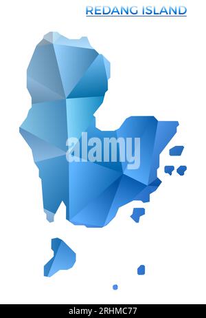 Vector polygonal Redang Island map. Vibrant geometric island in low poly style. Appealing illustration for your infographics. Technology, internet, ne Stock Vector