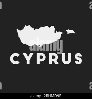 Cyprus icon. Country map on dark background. Stylish Cyprus map with country name. Vector illustration. Stock Vector