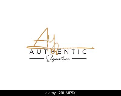 A, Y, AY Initial letter handwritten and signature vector image logo ...