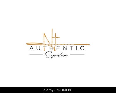 NT Signature Logo Template Vector. Stock Vector