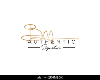 BM Signature Logo Template Vector. Stock Vector