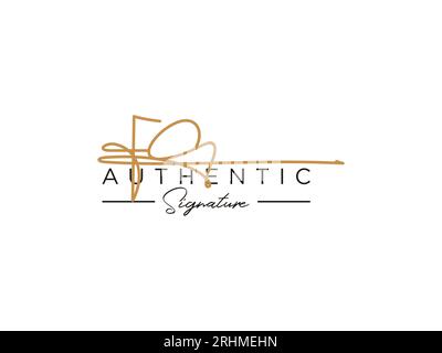 FO Signature Logo Template Vector. Stock Vector