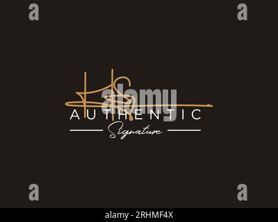 HS Signature Logo Template Vector. Stock Vector