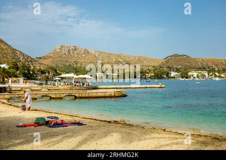 Vacation atmosphere at the gates of the bay of Cala Sant Vicenç and Port de Pollença on the Balearic island of Mallorca - Spain Stock Photo