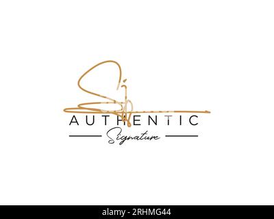 SJ Signature Logo Template Vector. Stock Vector