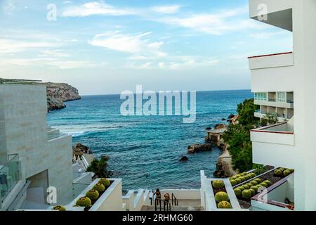 Vacation atmosphere at the gates of the bay of Cala Sant Vicenç and Port de Pollença on the Balearic island of Mallorca - Spain Stock Photo