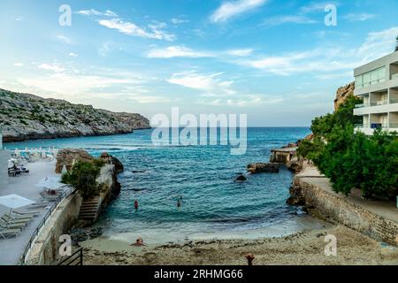 Vacation atmosphere at the gates of the bay of Cala Sant Vicenç and Port de Pollença on the Balearic island of Mallorca - Spain Stock Photo