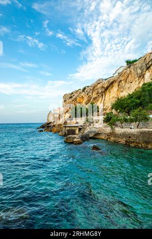 Vacation atmosphere at the gates of the bay of Cala Sant Vicenç and Port de Pollença on the Balearic island of Mallorca - Spain Stock Photo