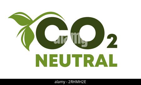 CO2 neutral vector, green stamp.Sustainable Atmosphere sign, Zero Carbon Emissions and Eco-Friendly Industrial Production. Stock Vector