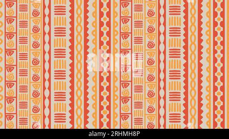 Ethnic stripe seamless pattern. African aztec tribal geometric vector background, colorful boho motif with textured ornament, vector illustration for Stock Vector