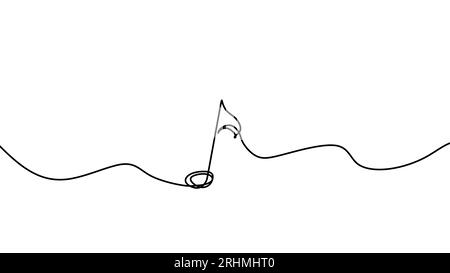 music line art drawing, vector illustration continuous one line hand drawn abstract treble clef symbol. Stock Vector
