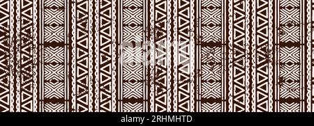 Seamless tribal pattern. Ethnic Handmade vector line. Horizontal stripes, aztec maya texture. Black and white print for your textiles. Vector illustra Stock Vector