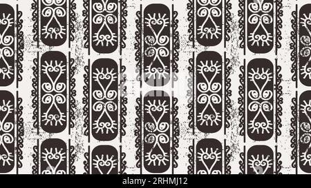 Seamless ethnic pattern. Tribal Hand drawn ornamental stripes. Black and white print for your fashion textile. African line vintage. Vector geometric Stock Vector
