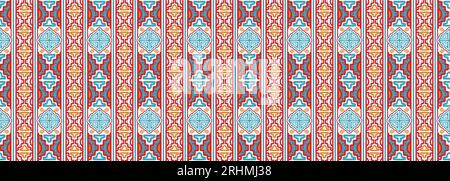 tribal pattern vector illustration, turkish indigenous tribal indian pattern design for fashion print, bed sheet pillow linoleum blanket curtain. Stock Vector